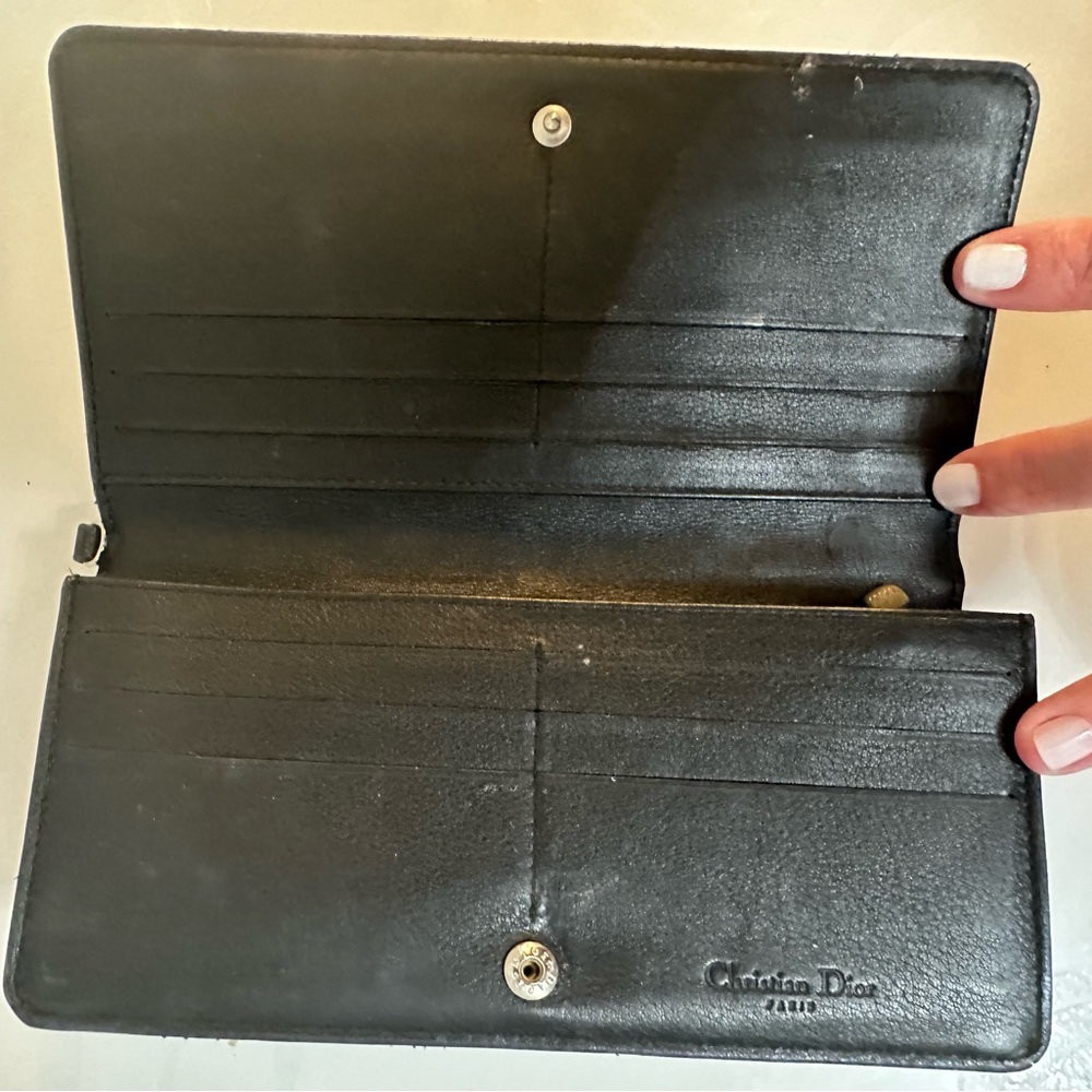 Christian Dior Black Patent Leather Long Wallet w/ snap. - Picture 2 of 7